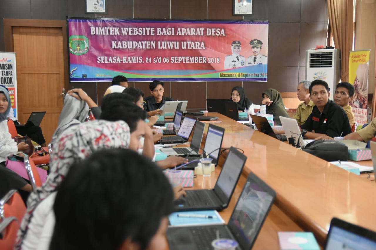 Dinas Kominfo Gelar Bimtek Website untuk Aparat Desa se Kabupaten Luwu Utara