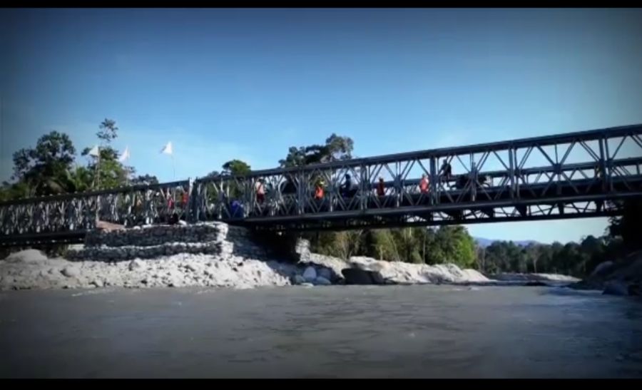 Tahap Finishing, Jembatan Bailey di Masamba Sudah Diujicoba